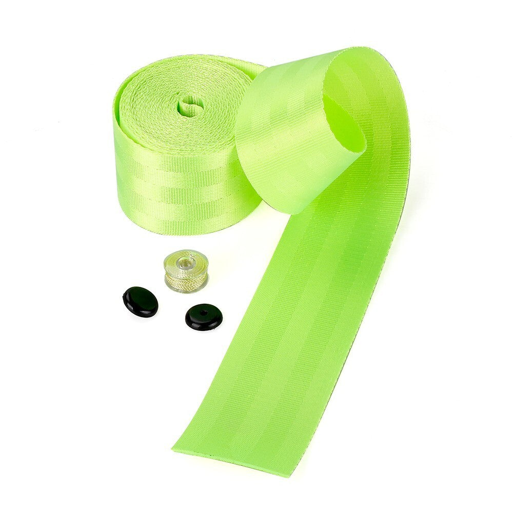 Green 3.5M for Seat Belt Webbing Polyester for Seat Lap Retractable Nylon Strap Q