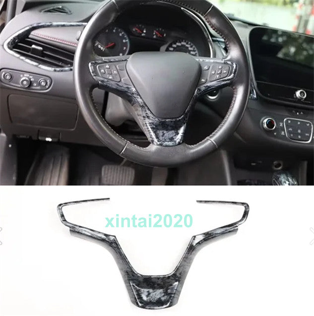 1X Black Wood Grain Steering Wheel Button Cover Trim For 16-24 for Chevrolet Malibu