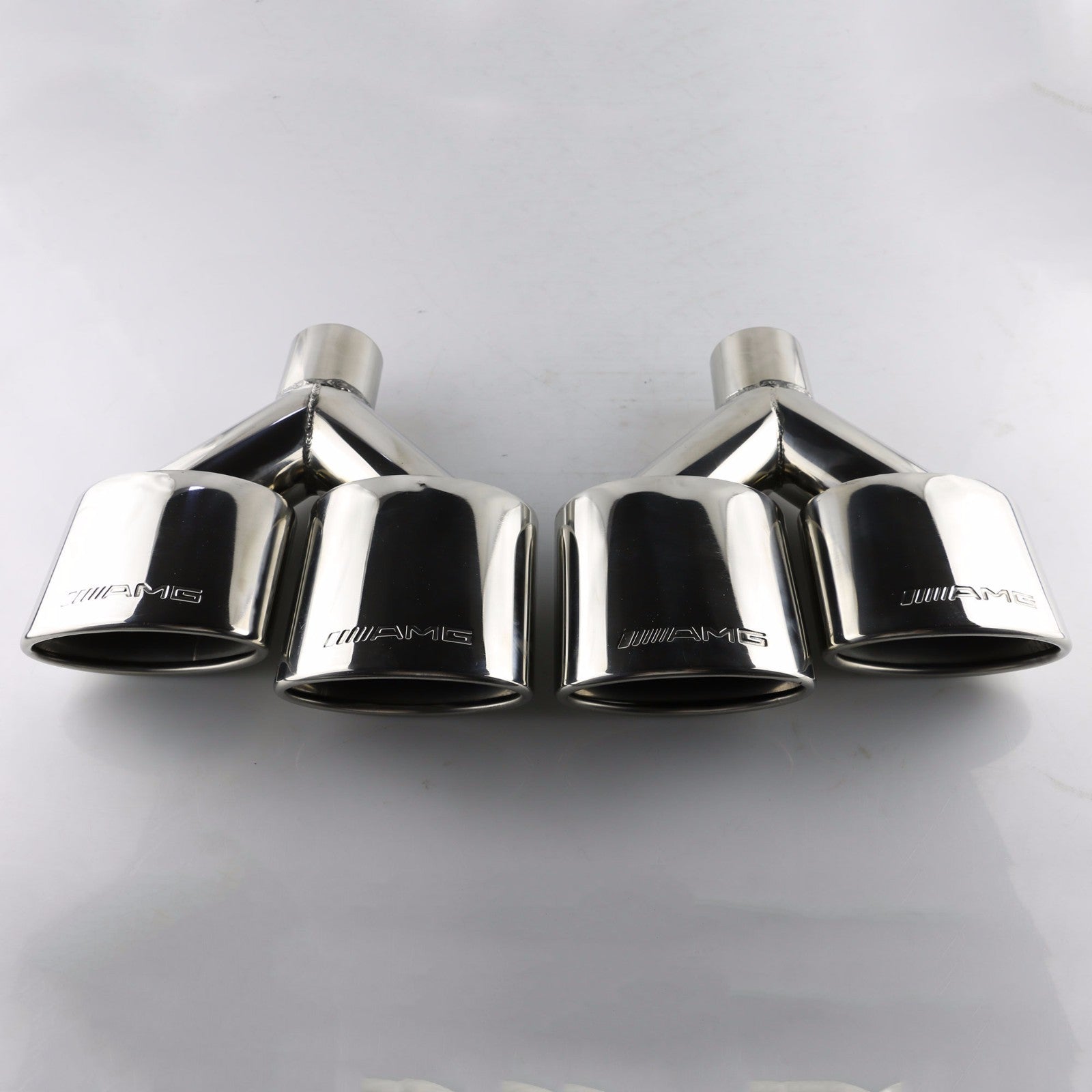 AMG Dual Universal Exhaust Stainless Oval Exhaust Tips fit for Mercedes-Benz C-class