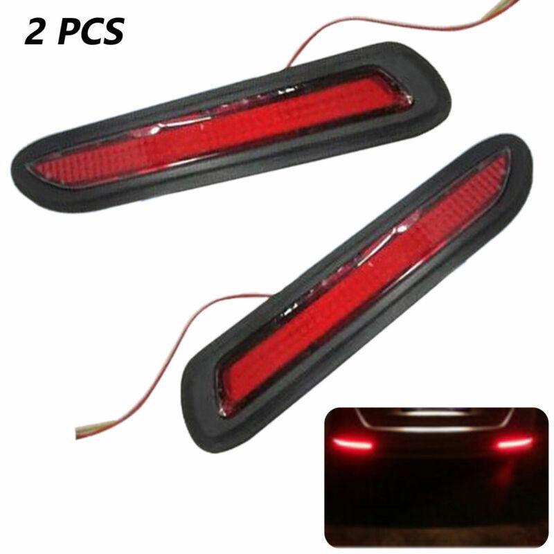 12V Red Lens LED Car Rear Bumper Reflector Taillight Driver Brake Fog Light 2PCS n