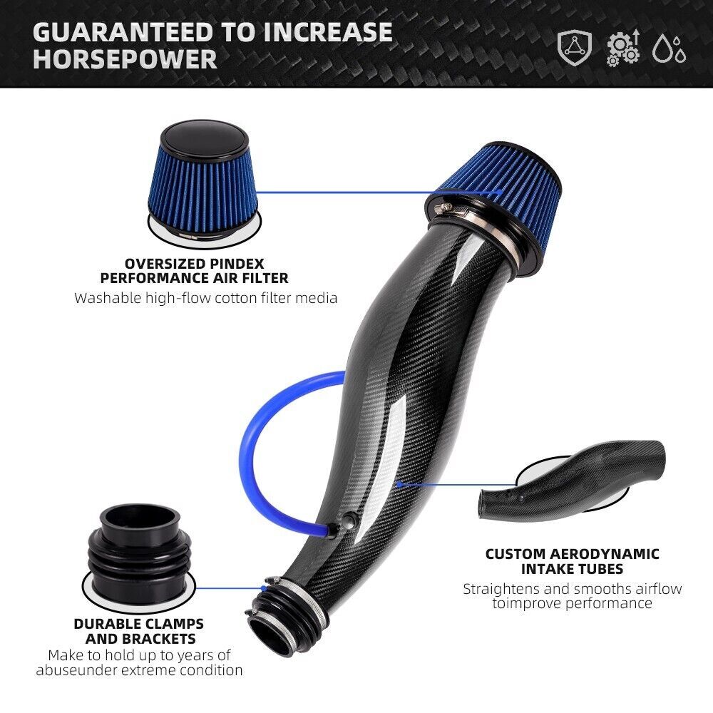 Carbon Fiber Air Intake PIPE Induction + Air Filter for 92-00 EK EG Q