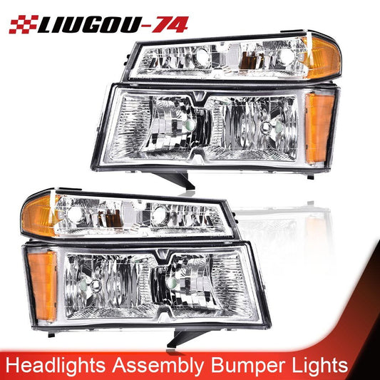 Fits 2004-12 for GMC for Canyon / for Chevy Colorado Headlight Assembly Anti-collision Light 4 pcs - v