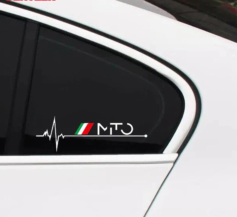 2-pack Mito Black Car Window Stickers and Badges for Alfa Romeo MITO 147 156 159