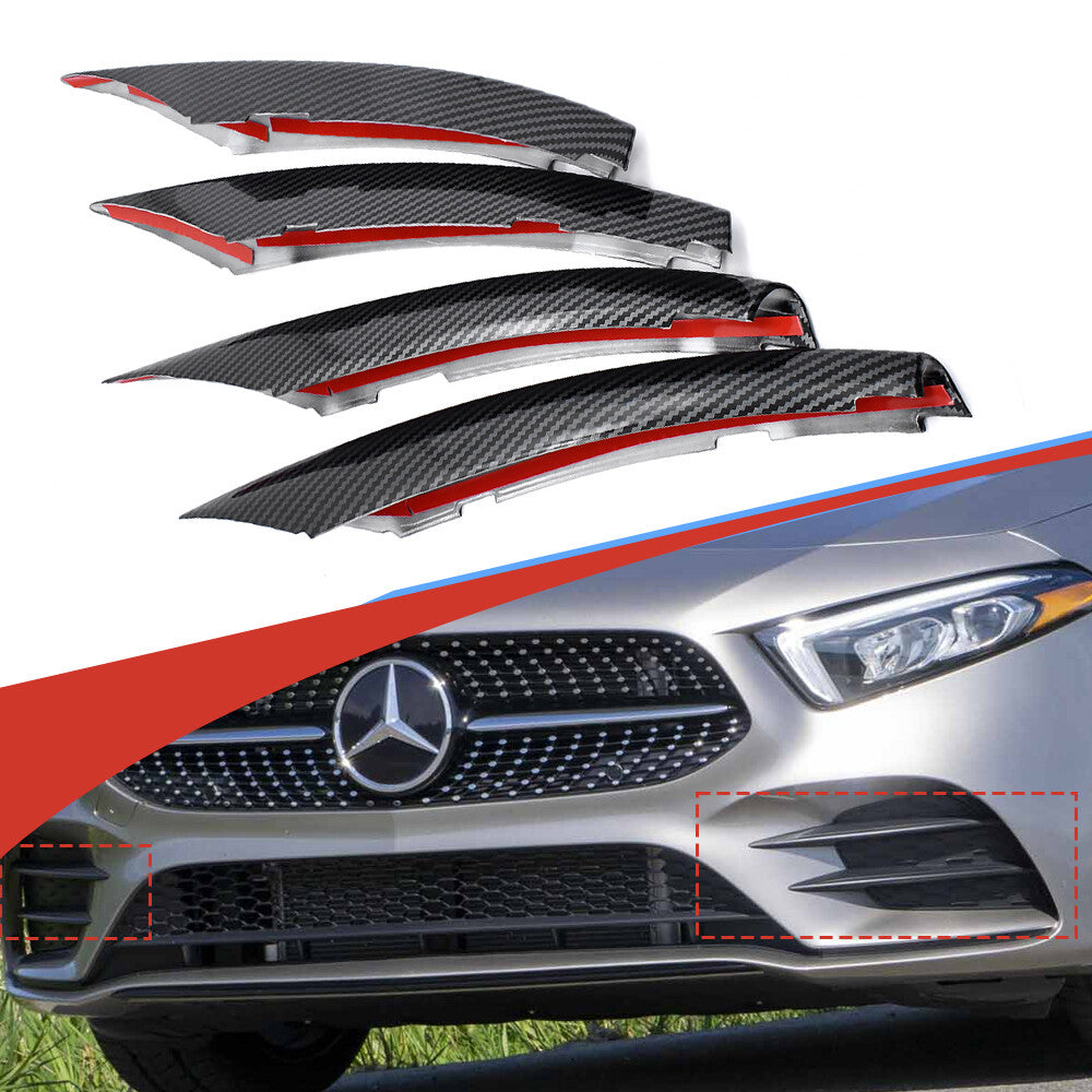 for Benz A CLASS W205 2019-2022 Accessories Front Grille Fog Lights Strips Trim