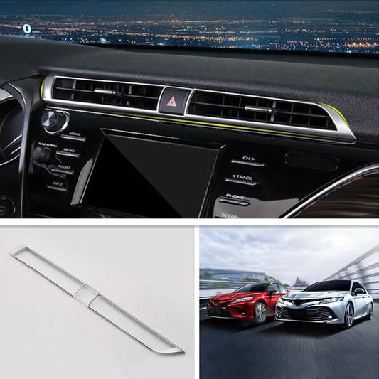 for Toyota for Camry 18-21 Silver Inner Dashboard Center Air Vent Outlet Cover Trim