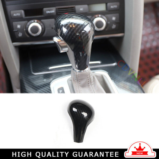 Car Inner Gear Shift Knob Head Cover Trim Fit for Audi A6L 05-2011 Carbon Fiber