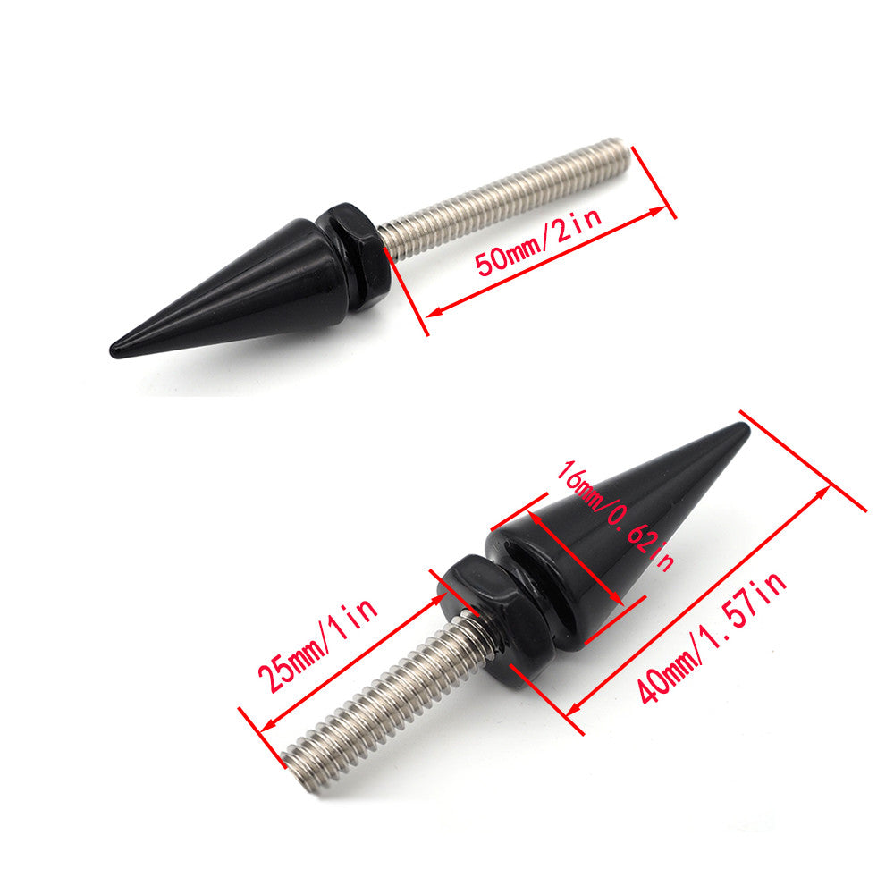 Spiked Batwing Rectifier Windshield Decorative Bolts, Black, for Harley Street Glide 2014+- n