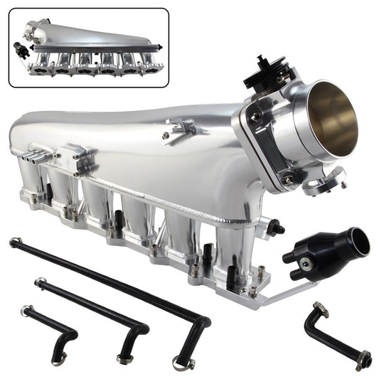 Intake Manifold Fuel Rail 90mm Throttle Body For Skyline RB25DET R33 2.5L 93-98
