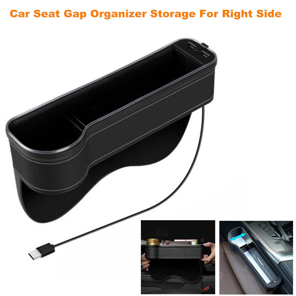 Car for seat gap storage box with cup holder and LED light, suitable for the right side of the for seat . n