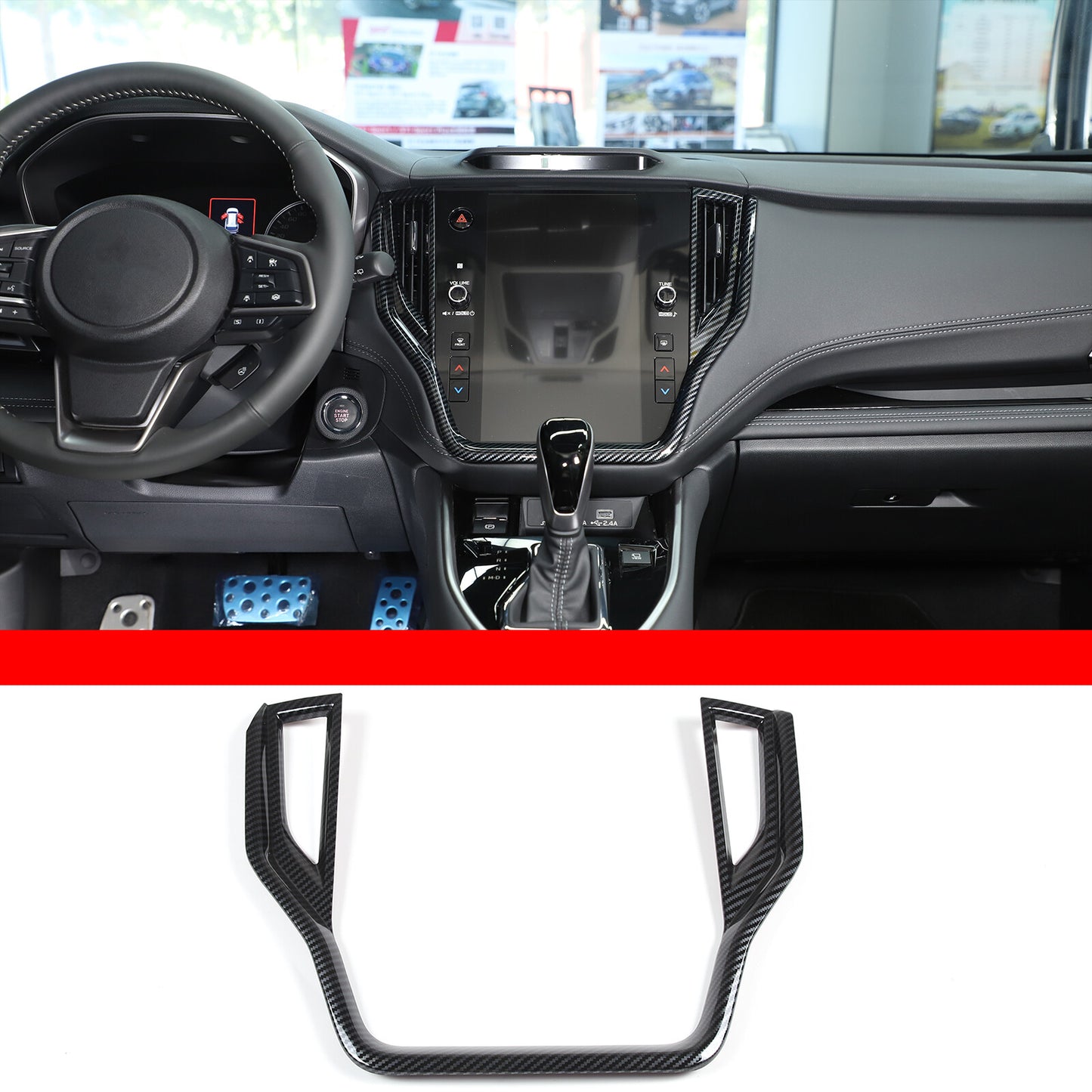 Suitable for 2022-2023 for Subaru Outback Carbon Fiber ABS Center Console Navigation Trim n