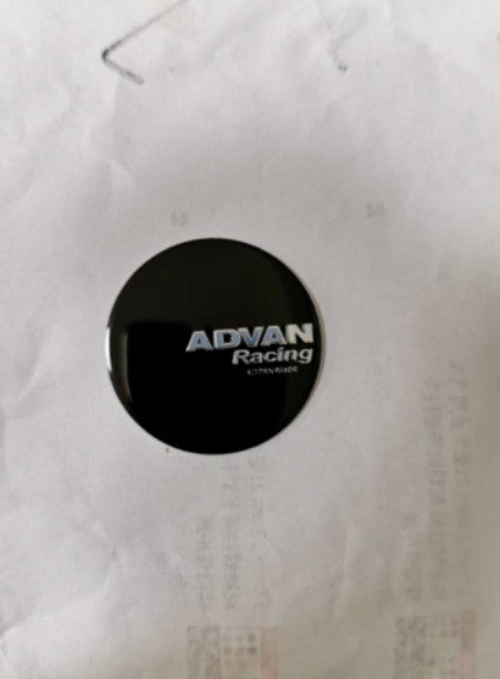 4x45mm Advan Racing Black Wheel Center Sticker, Wheel Hub Sticker, Rim Sticker