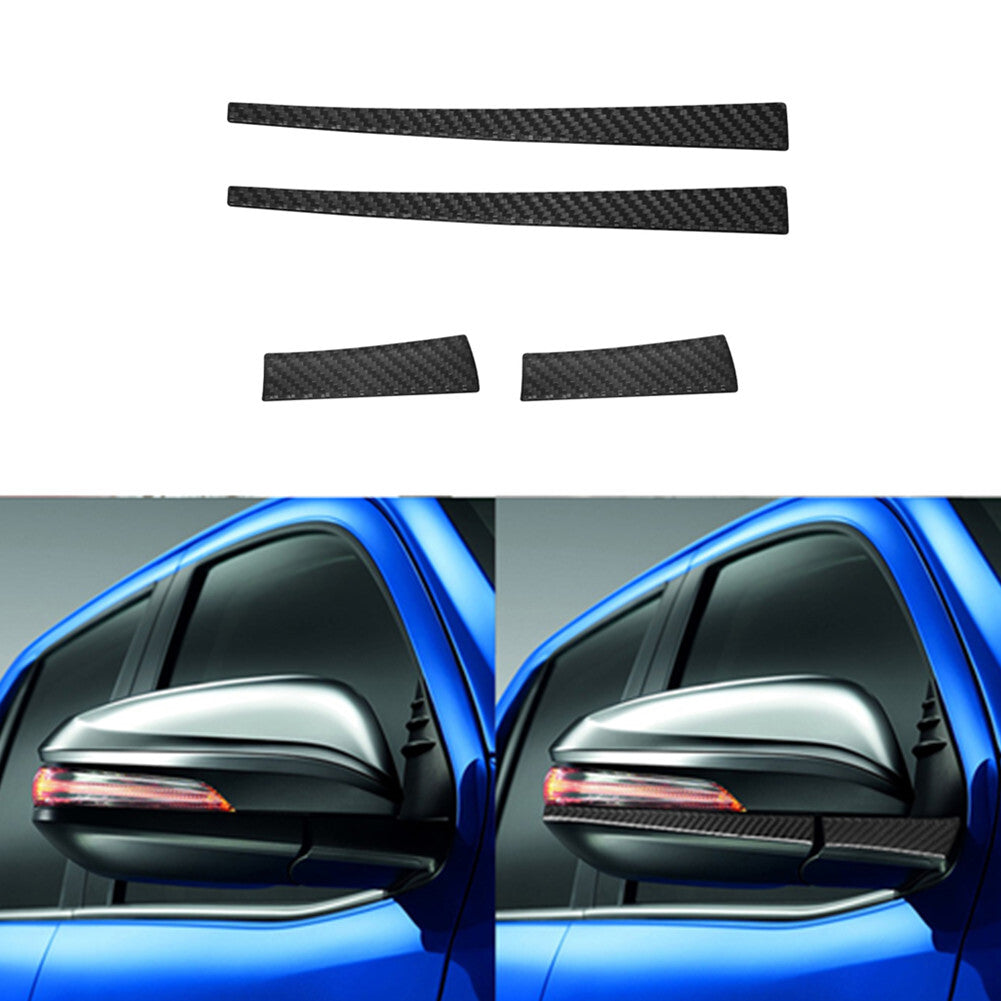2Pcs Carbon Fiber Steering Wheel Accent Cover Trim For Fiesta 2011-2015 v