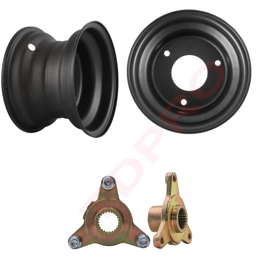 2 x 6-inch rims, 3-carat + 23T rear wheel hub for 145/70-6 tires, all-terrain vehicle, four-wheel go-kart.