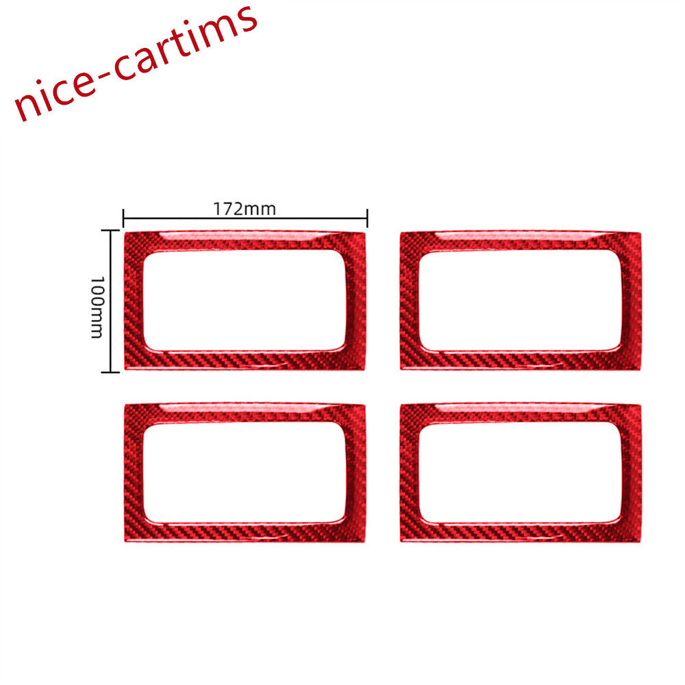 4¡ÁRed Carbon Fiber Interior Door Handle Ring Panel Cover for Ford F150 2009-2014