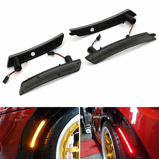 Smoked Lens Amber/Red Full LED Side Marker Light Kit for 2007-13/14 for Mini Cooper - v