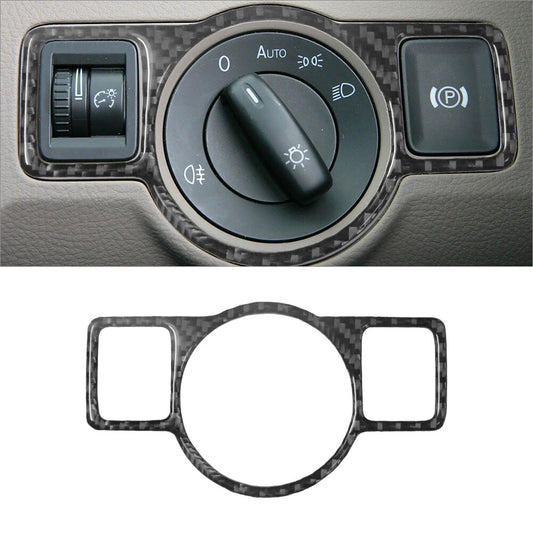 Carbon Fiber Headlight Switch Frame Cover Trim for Volkswagen for Passat 2006-2011