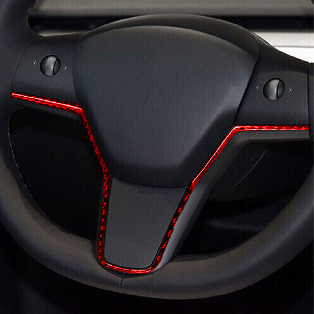 2Pcs Red Carbon Fiber for Co -pilot Strip Trim Cover for Subaru Forester 2005-2008 v