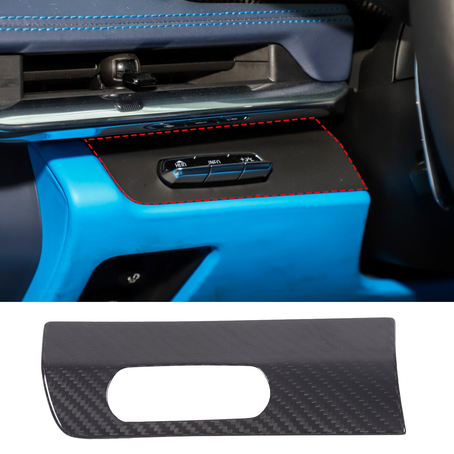 ABS carbon fiber steering wheel badge ring cover decoration suitable for Corvette C6 2005-2013- v