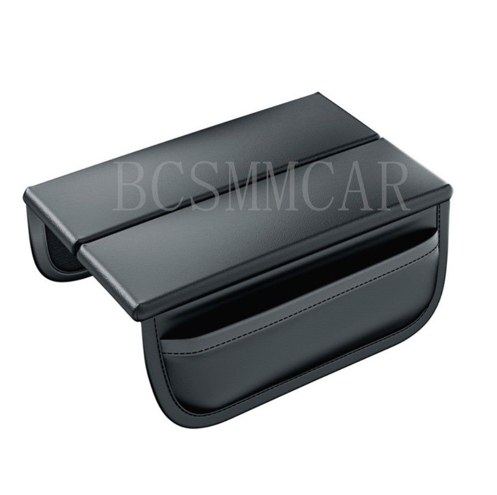 Car Armrest Pad Cover Center Console Box Cushion Protector Mat PU W/Storage Bag