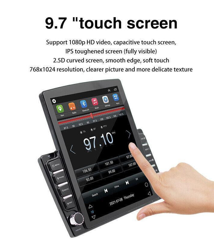 9.7-inch radio player, Android 9.1, GPS navigation, WiFi, for iOS/Android, car FM stereo, 2DIN- n