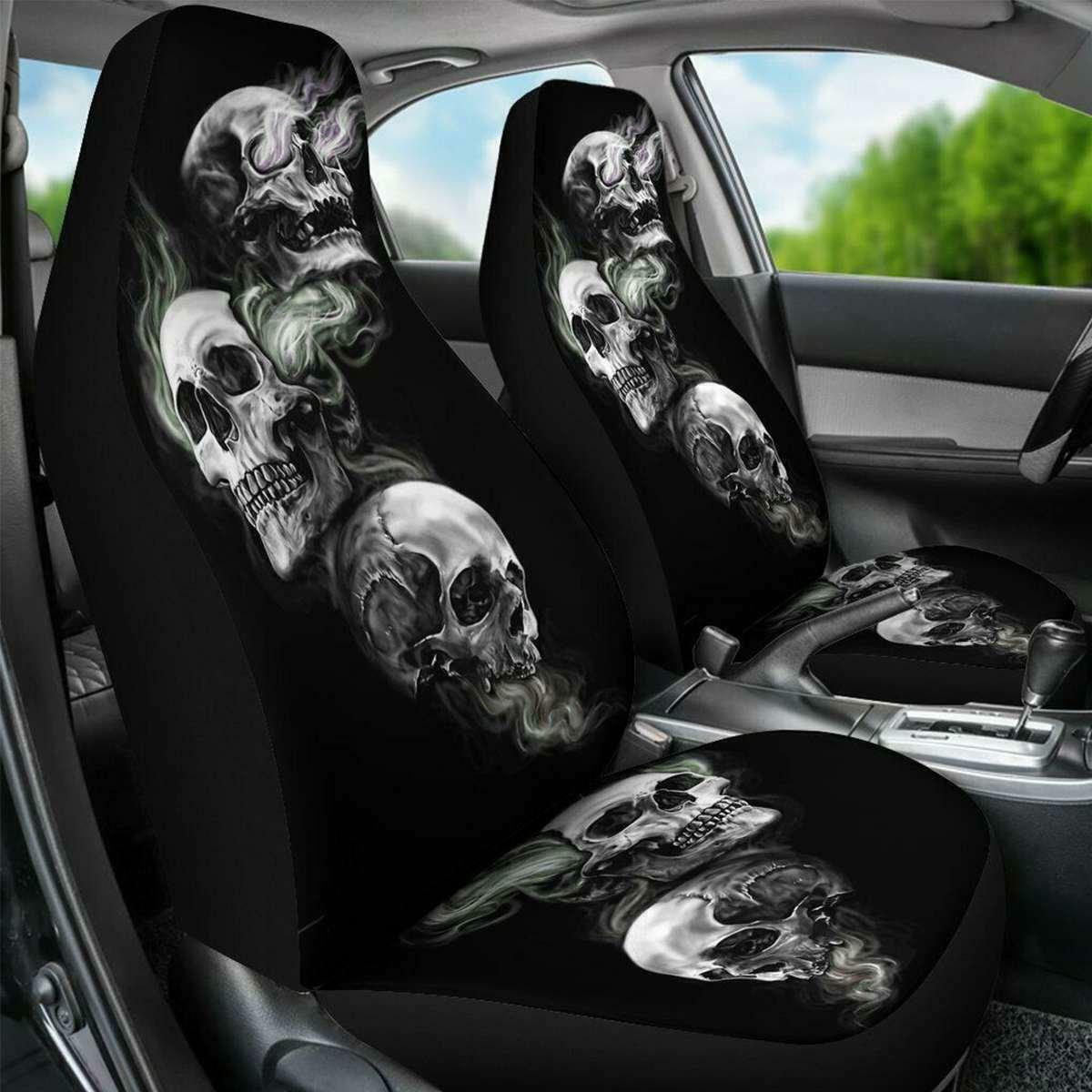 3D Skull Printed SUV Front for Seat Covers/Cushions - Full Surround Protection n