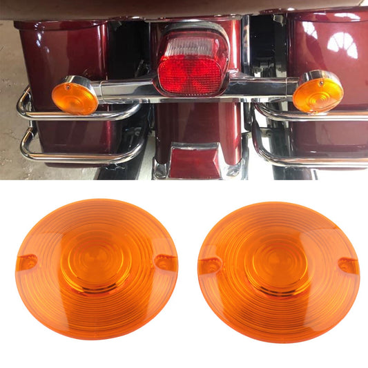 Motorcycle Amber Turn Signal Light Flat Lens Covers for Harley Davidson Touring Q