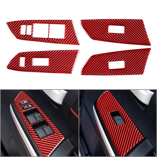 4¢ª Innent¨¹r Fensterheber Schalterabdeckung f¨¹r for Toyota Tundra 2014-2021 RHD Rot