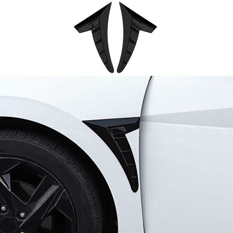 Glossy Black Front Side Vent Fender Cover Trim ABS for Hyundai for Elantra 2021-2023