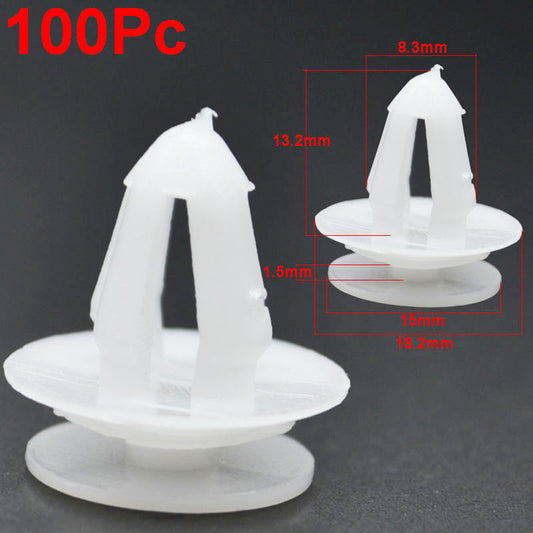 100Pcs. White Car Door Panel Trim Rivet Clip Fastener Retainer Push Pin NEW