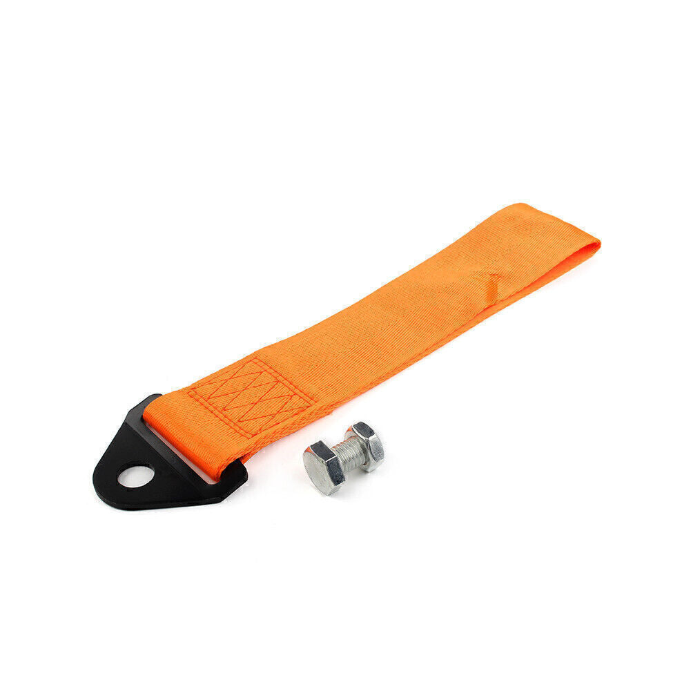 Racing Car Towing Strap Belts Rope Rally Hook Universal Front/Rear Bumper Orange Q