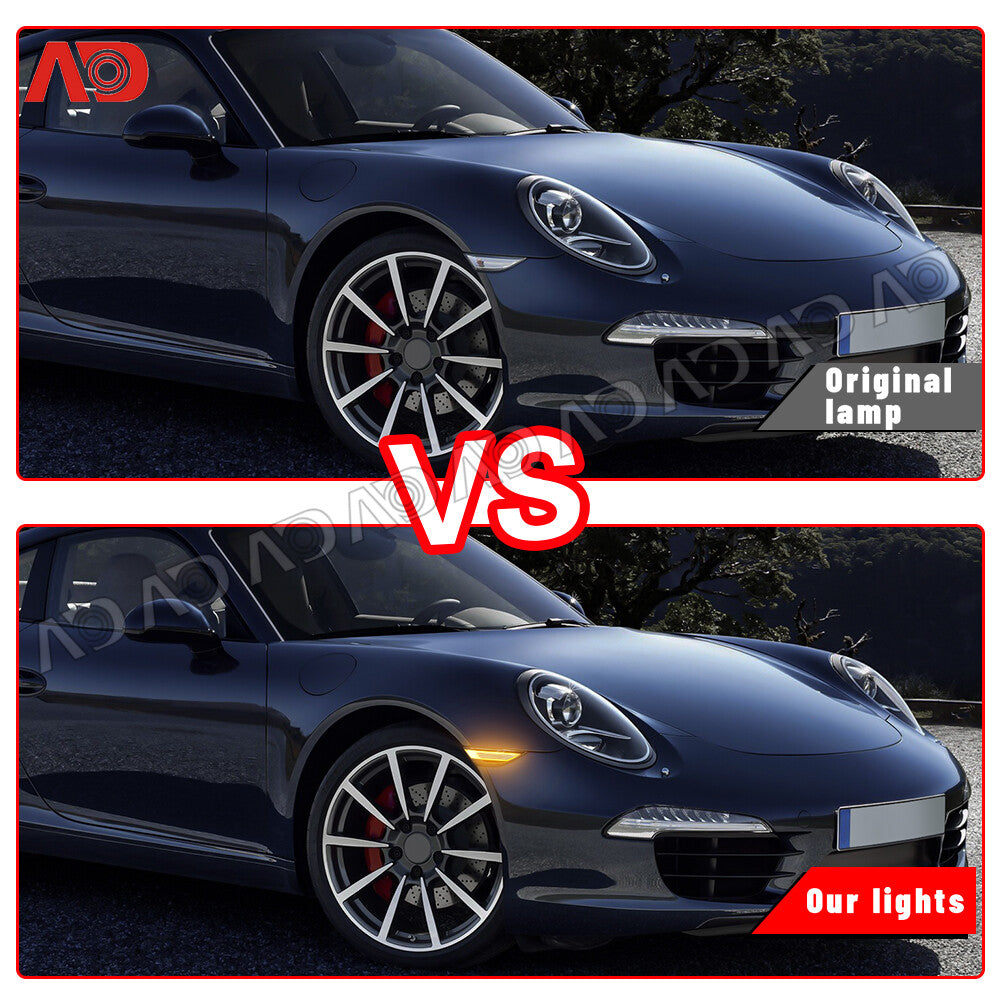 Clear LED Side Marker Lights for 991 Carrera 981 718 Cayman 2 pcs v