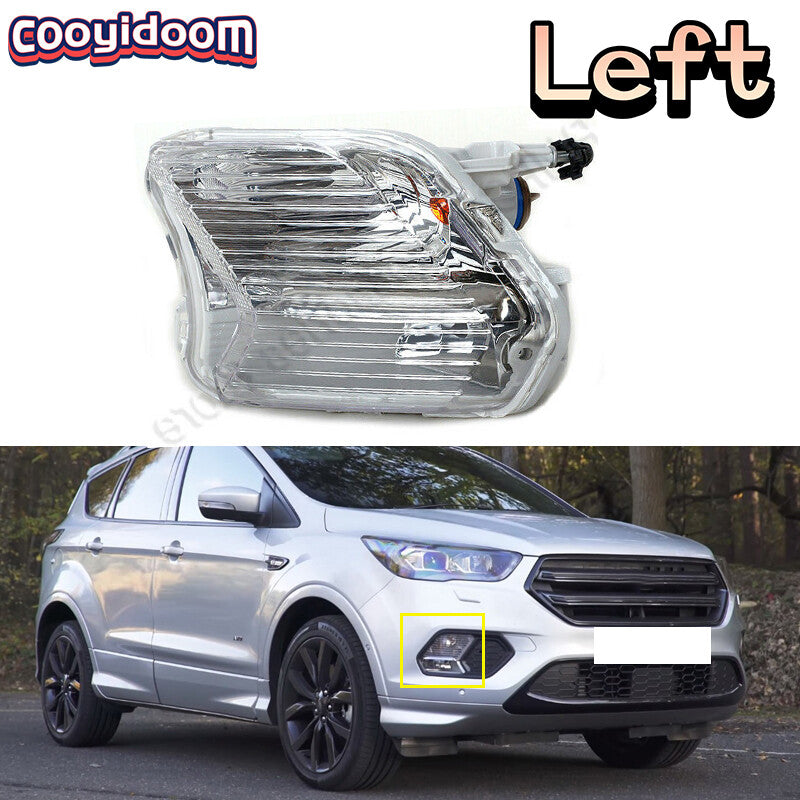 for Ford Escape Kuga 2017-2019 Left Front Fog Lights Turn Signal Lamp with Bulb