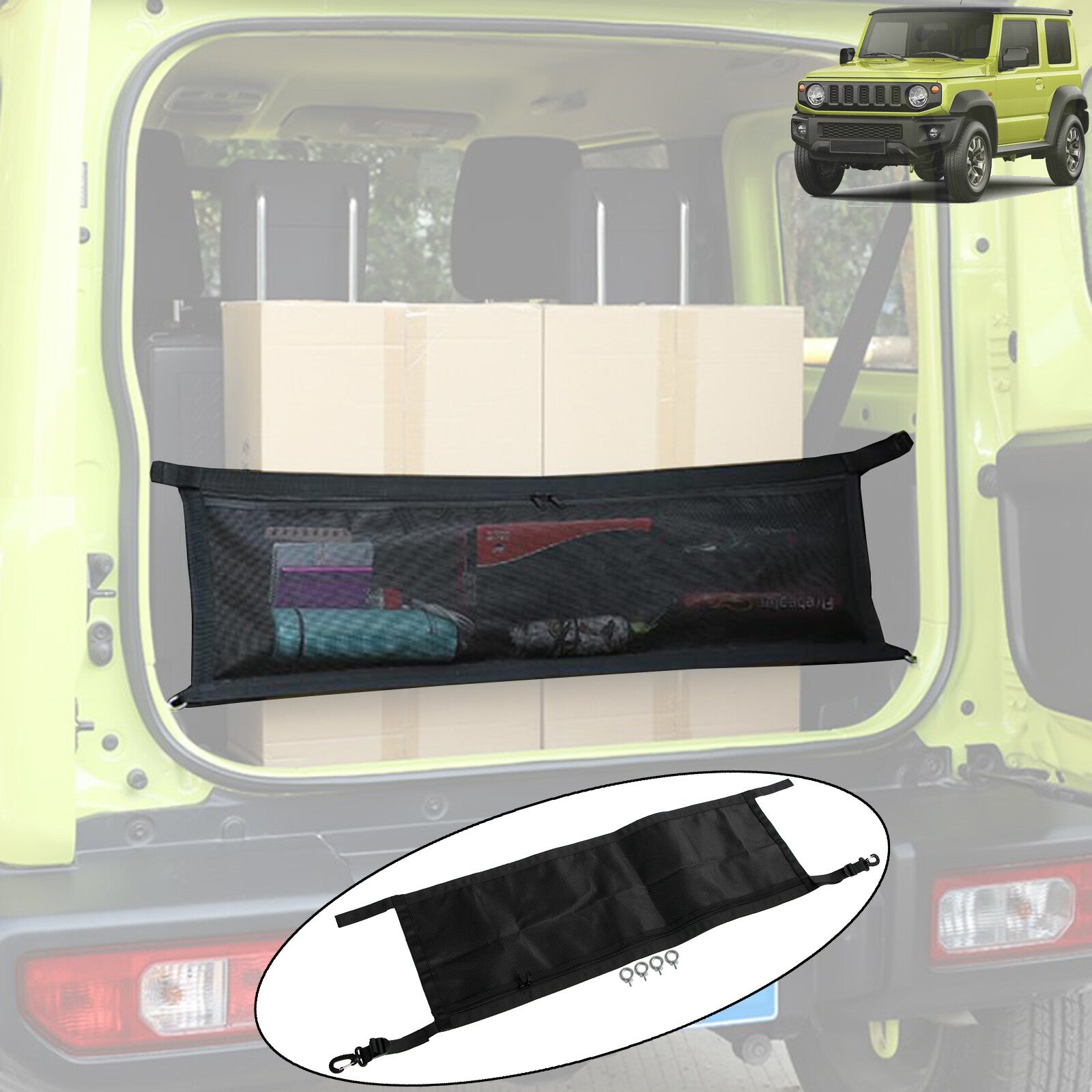 Boot Floor Cargo Tailgate Net Mesh Luggage Hook for Suzuki for Jimny for Sierra 2019-23 Q