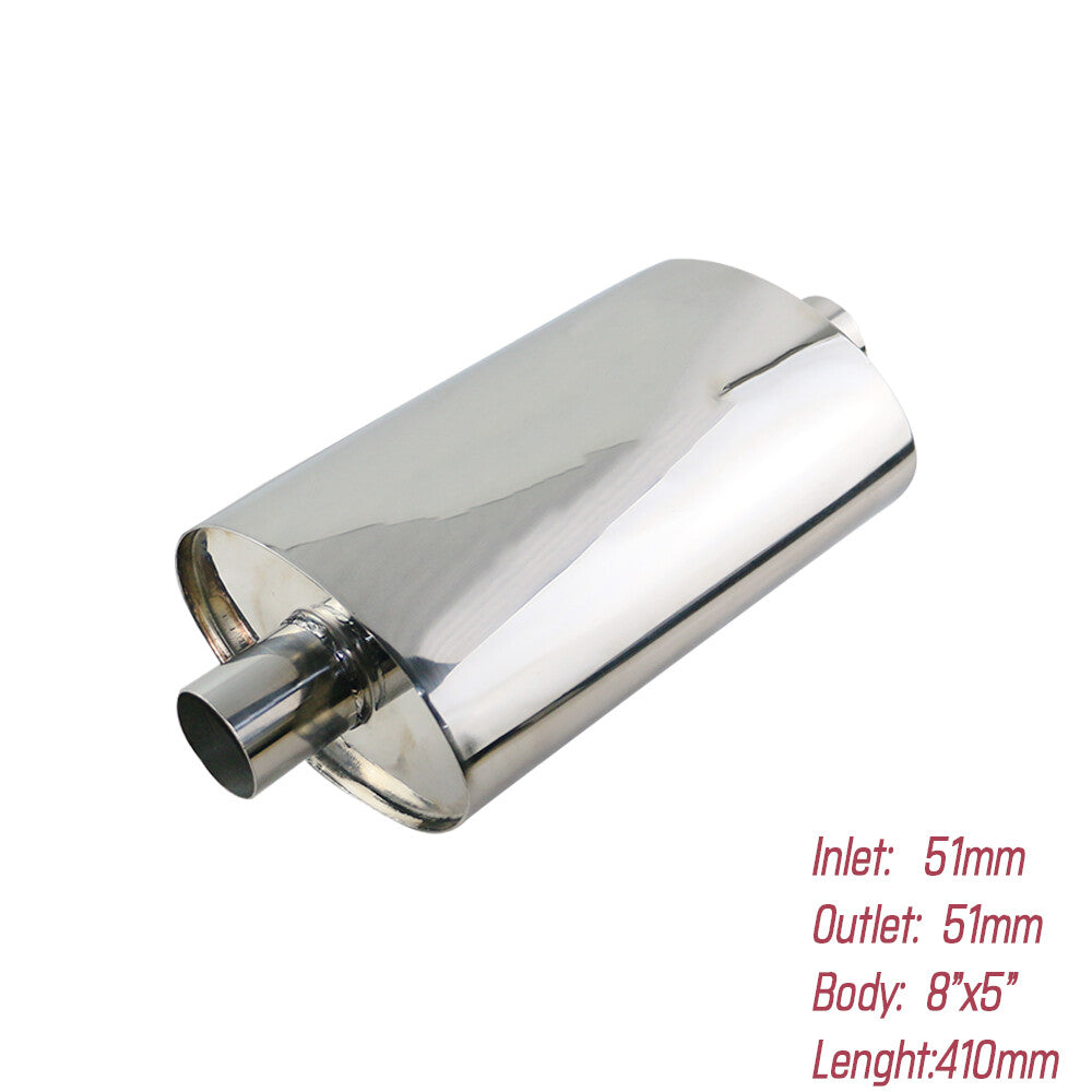 2 Exhaust Resonator Spiral Exhaust Muffler Tip Stainless steel Universal Fit