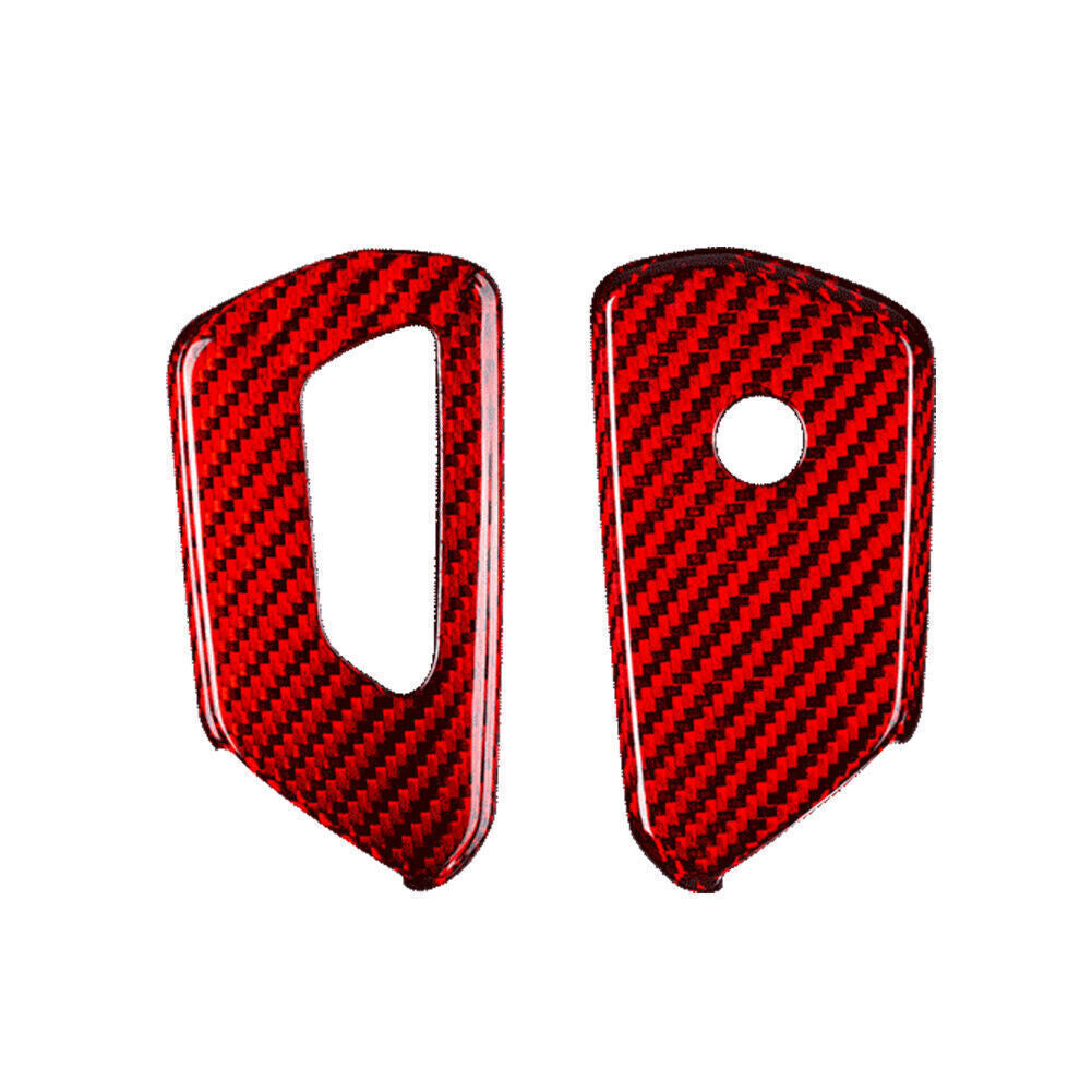 Red Carbon Fiber Look Remote Key Holder Cover Case Fit for VW for Golf MK8 2020-2021 Q