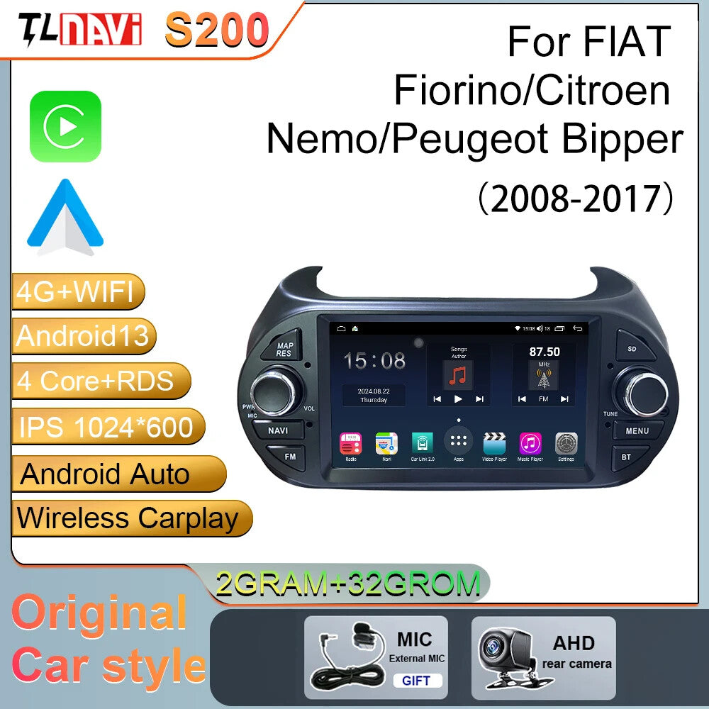 for Fiat Fiorino Qubo for Citroen Nemo Multimedia Player Car Radio GPS Navi Auto