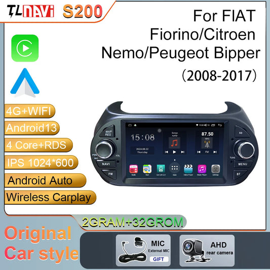 for Fiat Fiorino Qubo for Citroen Nemo Multimedia Player Car Radio GPS Navi Auto