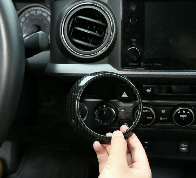 For Tacoma 2016-2023 Car Dashboard Air Vent Cover Trim Carbon Fiber 4pcs v