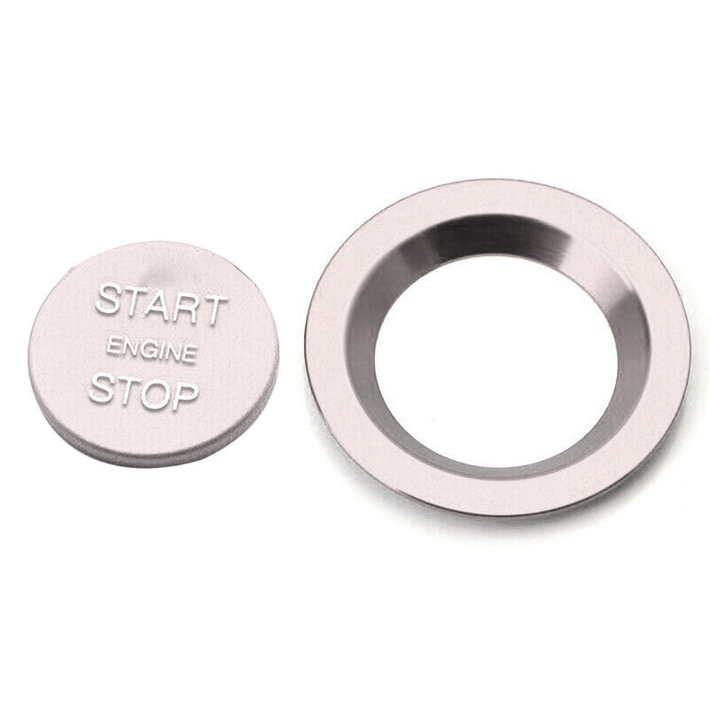 Two silver engine start/stop button cover trim pieces suitable for Land Rover for Range Rover