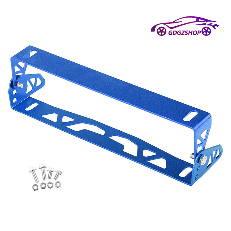 Universal Adjustable Tilt License Plate Frame Holder Aluminum Bracket Mount Blue
