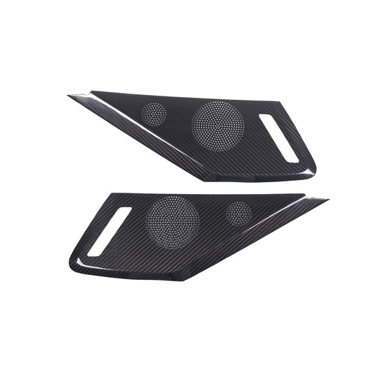 True carbon fiber side door speaker panel covers for Corvette C8 convertible 20+- n