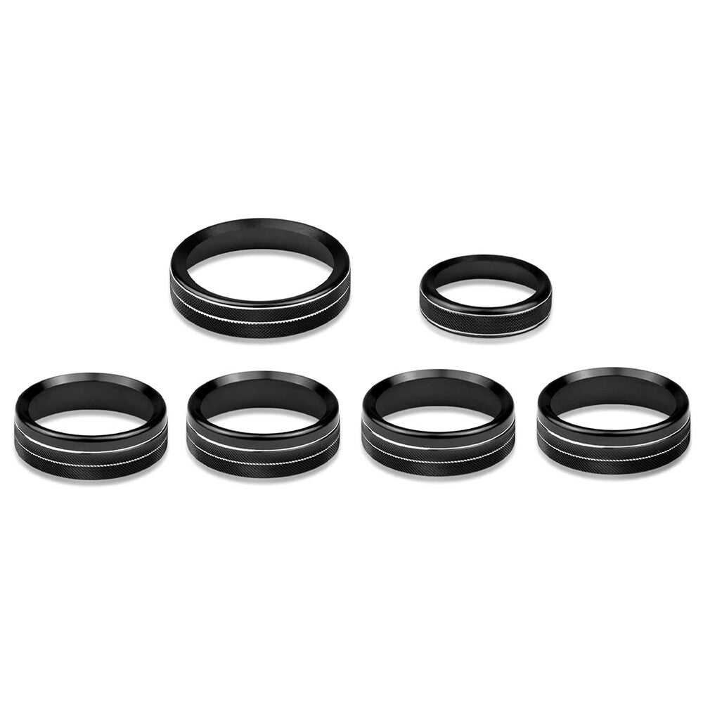 Black Air Conditioner /4WD / Audio Switch Knob Ring Cover Trim for Ford F150 XLT
