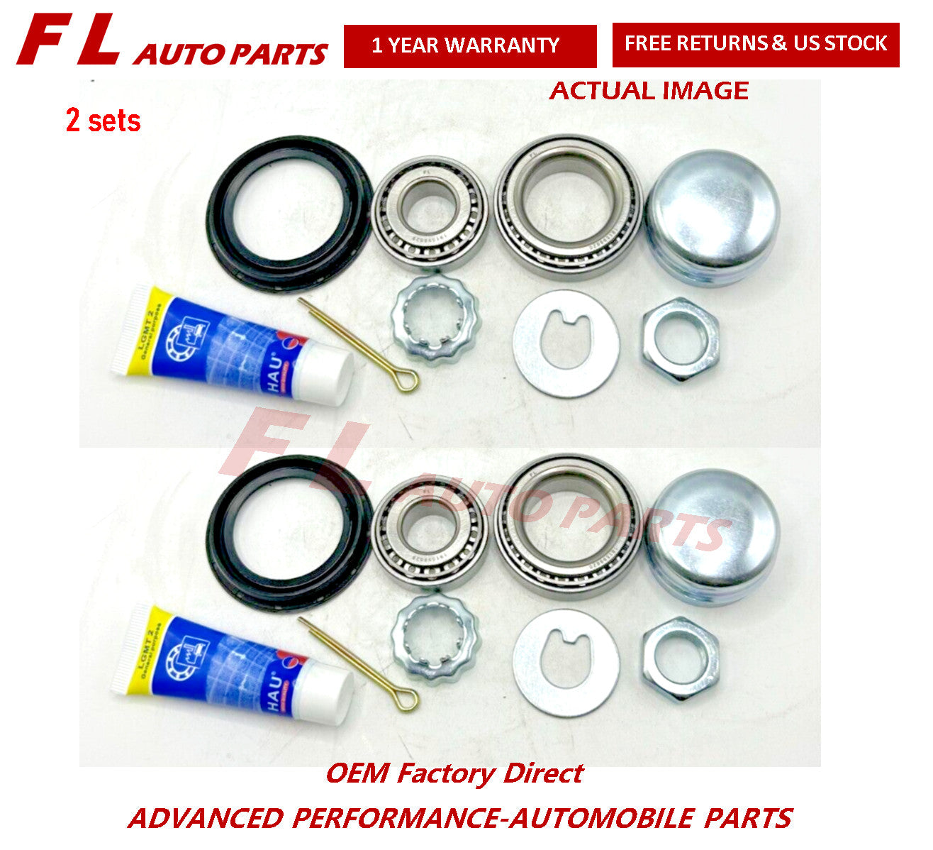 Rear Wheel Bearing Kit for VW for Golf for Jetta for Passat for Audi Rabbit 191598625 2 Side