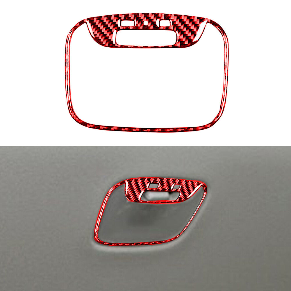 Red Carbon Fiber Rear Reading Light Cover Trim for Mitsubishi Lancer 2008-2015