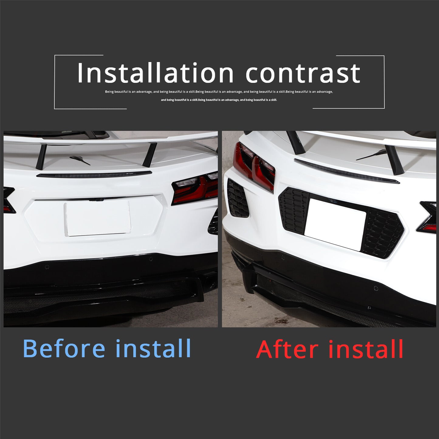 Exterior Door Handle Bowl Molding Cover Trim for 2014 - 2019 for Corvette C7- v