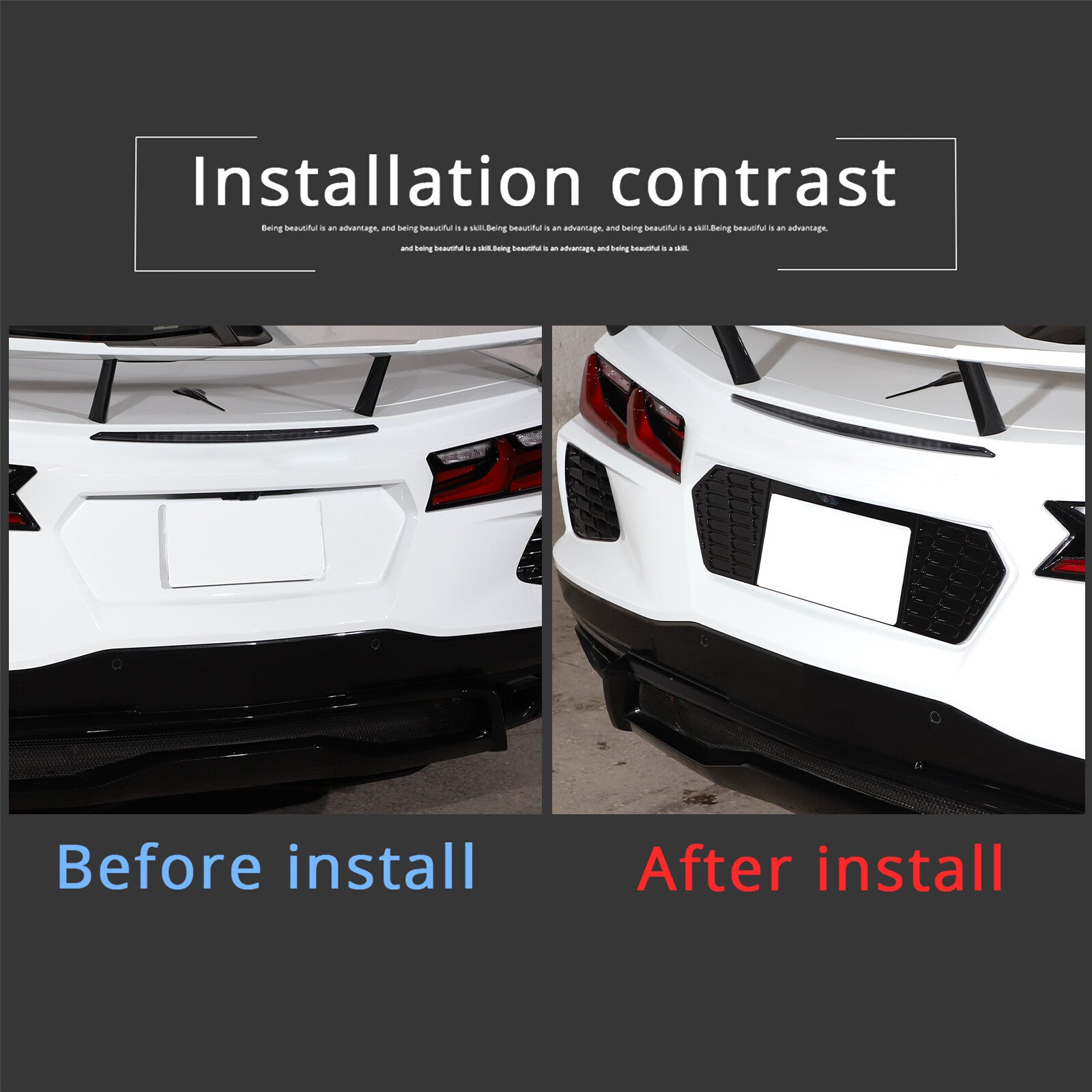 Exterior Door Handle Bowl Molding Cover Trim for 2014 - 2019 for Corvette C7- v