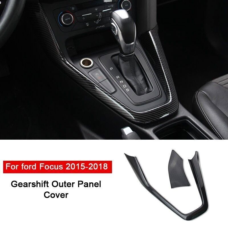 for Ford Focus 15-18 Carbon Fiber Look Gearshift Outer Panel Frame Cover Trim 2P