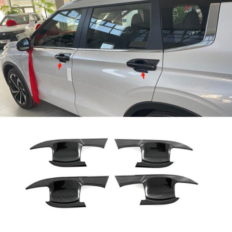 for Mitsubishi Outlander 2022-2023 Carbon Fiber Side Door Handle Bowl Cover Trim