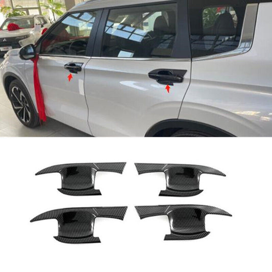 for Mitsubishi Outlander 2022-2023 Carbon Fiber Side Door Handle Bowl Cover Trim