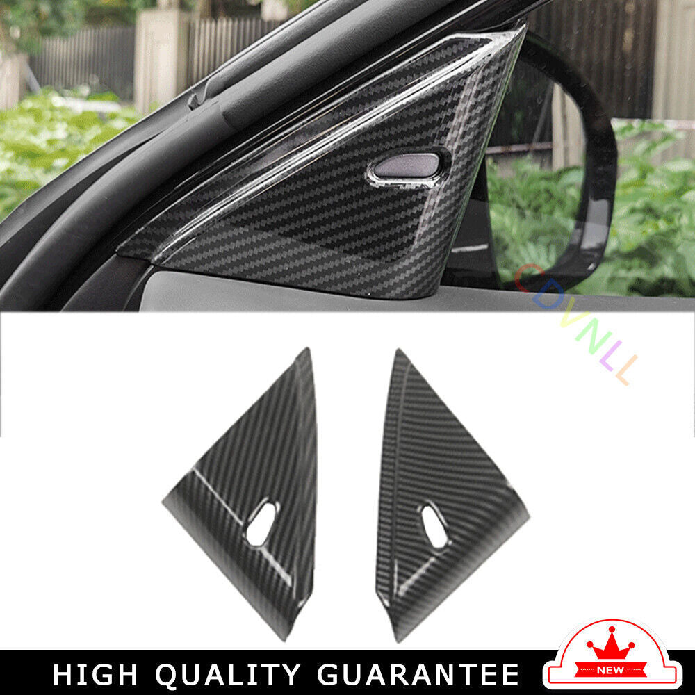 A Post Front Triangle Cover Trim Fit for Nissan Altima Teana 19-22 Carbon Fiber